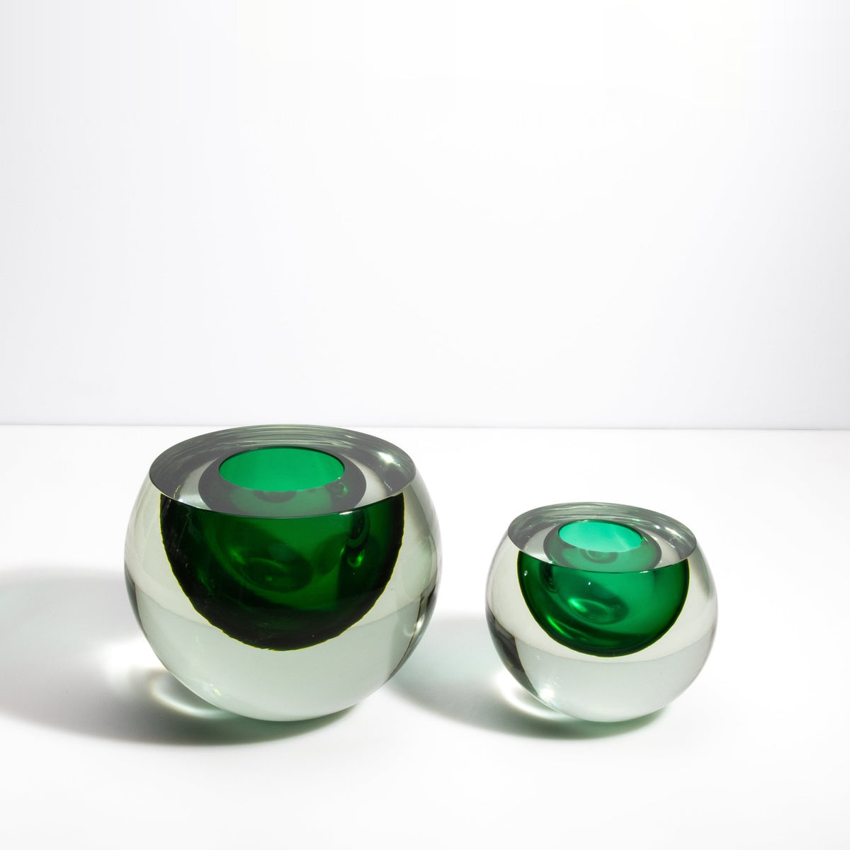 Murano Sphere Vase in Emerald Green