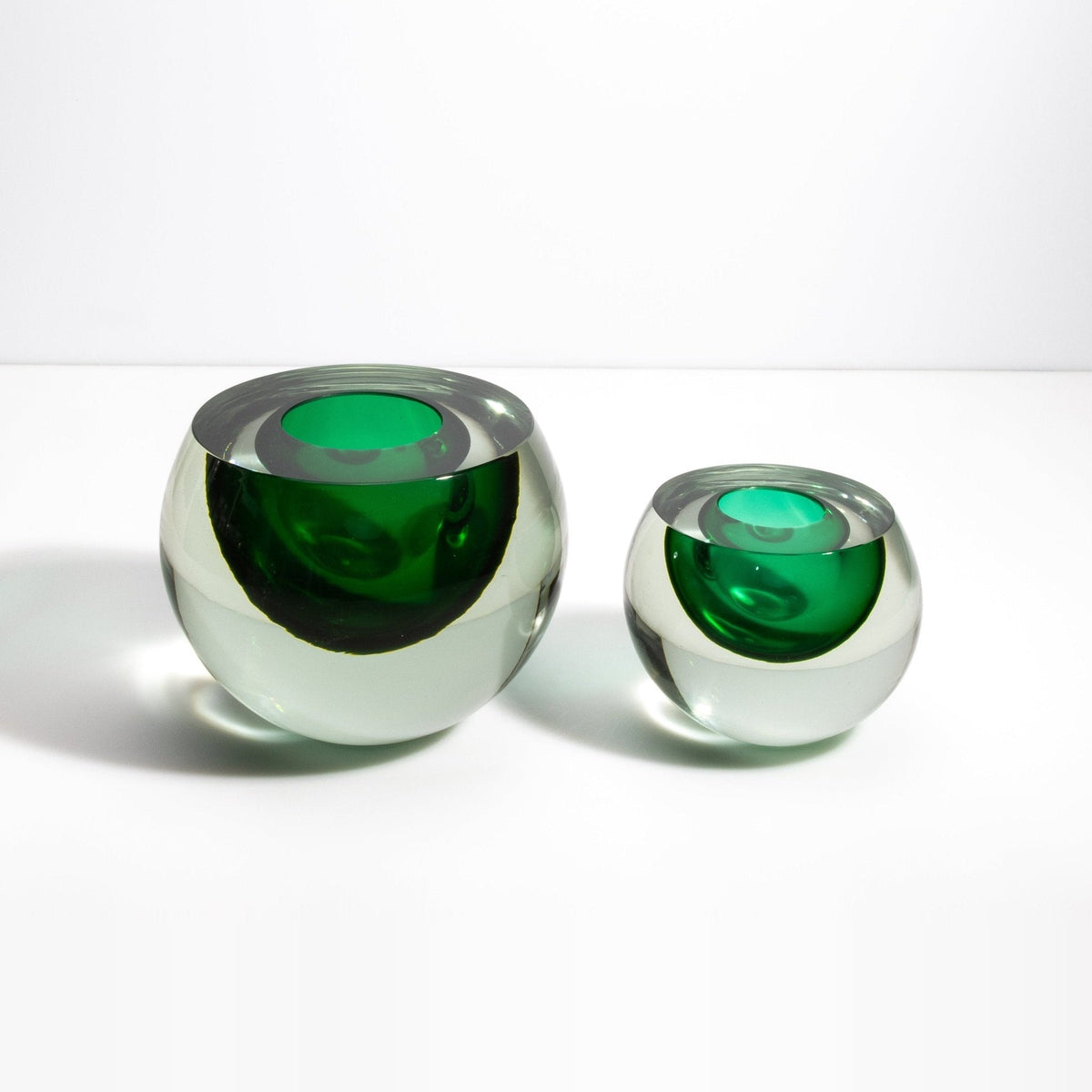 Murano Sphere Vase in Emerald Green