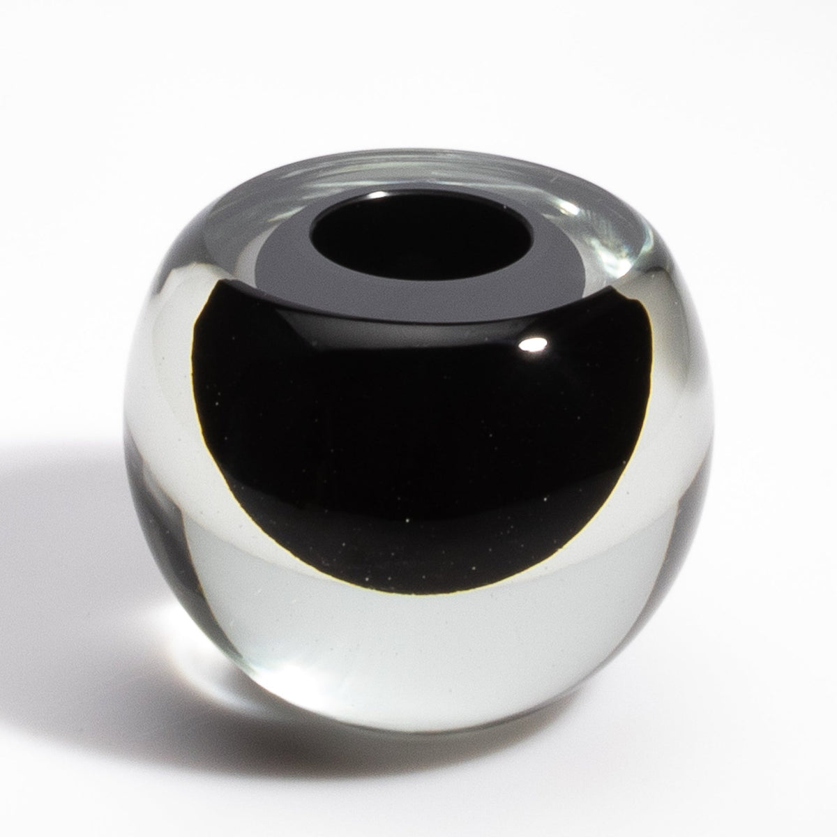 Murano Sphere Vase in Onyx Black