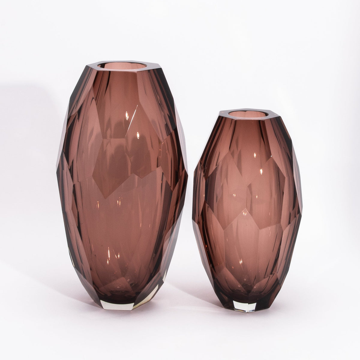Murano Tall Faceted Vase in Amethyst