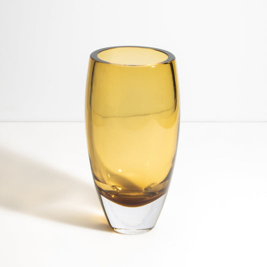 Murano Tall Vase with Clear Base in Tobacco