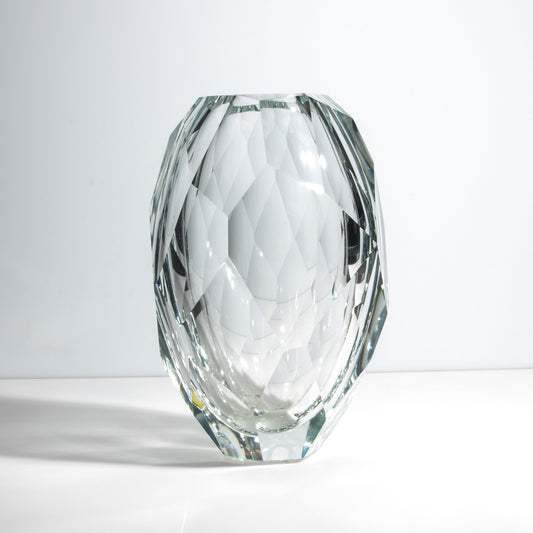 Murano Thick Facet Vase in Clear