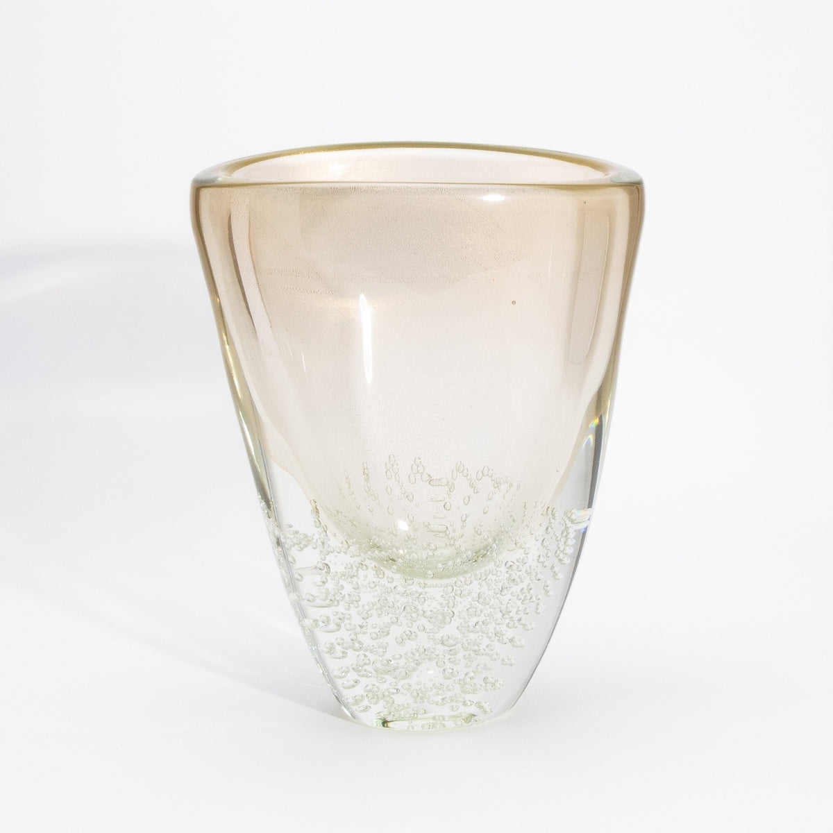 Murano Vase with 24-karat Gold Flecks and Bubbles