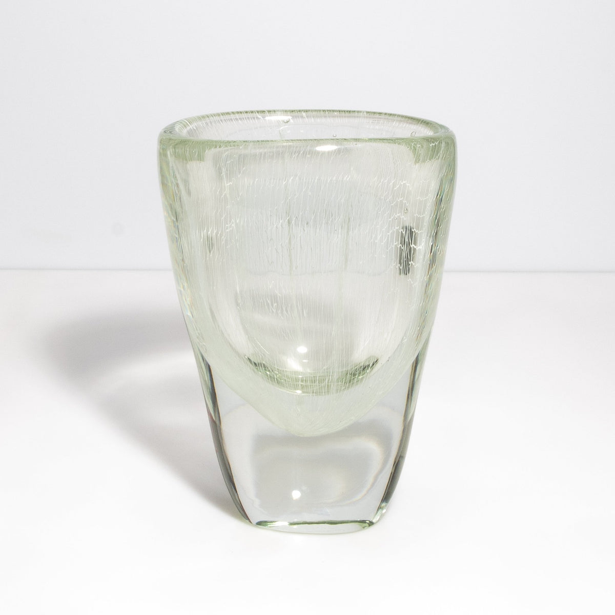 Murano Vase with Micro Threads in Clear