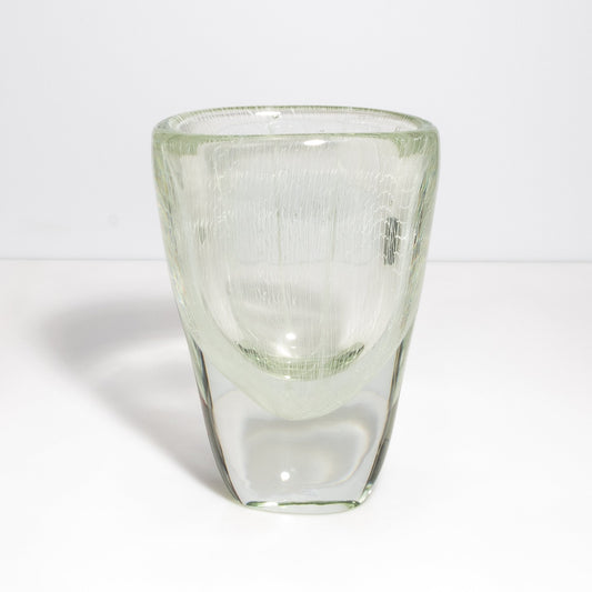 Murano Vase with Micro Threads in Clear