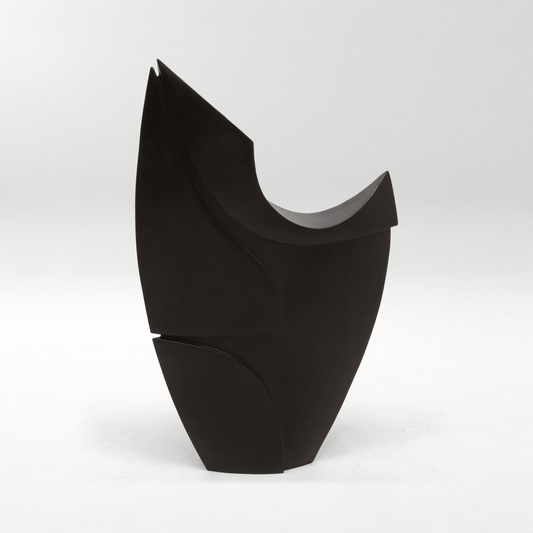 Oval Queen Amorphous Sculpture in Black Oak by Patrick Coard Paris
