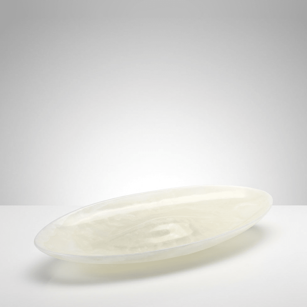 Oversized Centerpiece Bowl in Pure White Onyx by Barberini & Gunnell