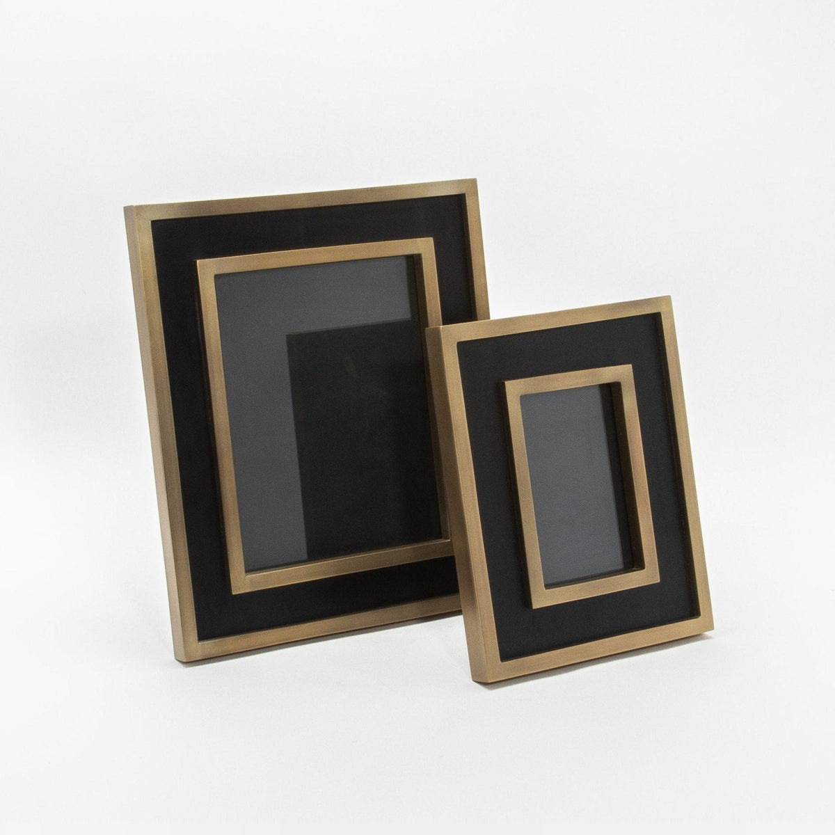 Picture Frame in Black Oak with Brass Details by KIFU Paris