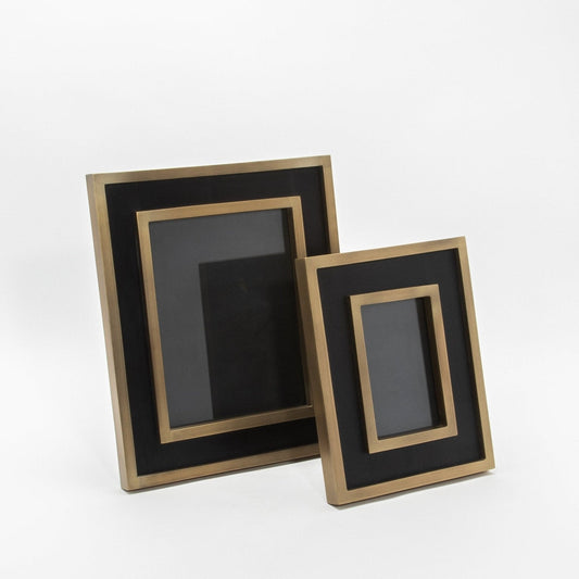 Picture Frame in Black Oak with Brass Details by KIFU Paris