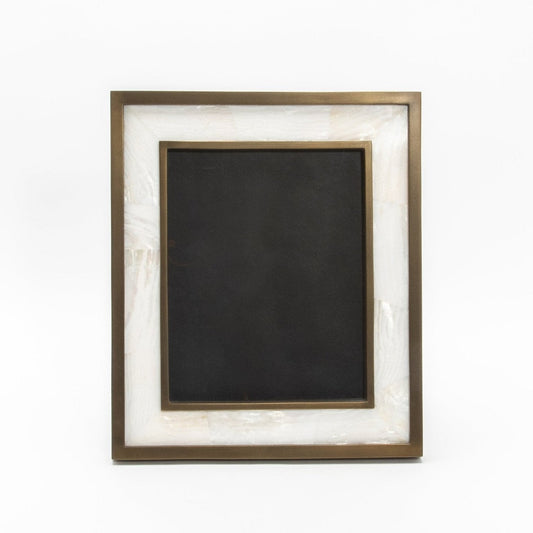 Picture Frame in Shell with Brass Details by KIFU Paris