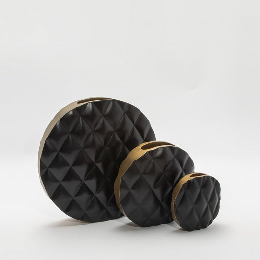 Quilted Vase in Black Oak by KIFU Paris