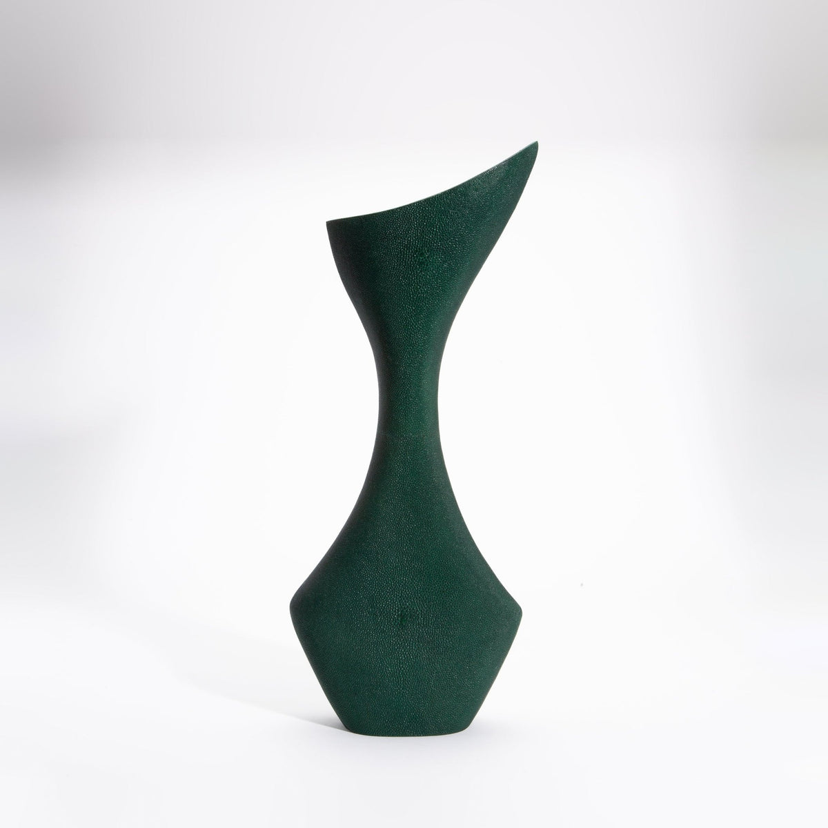 Sculptural Vase in Emerald Green Shagreen by R&Y Augousti