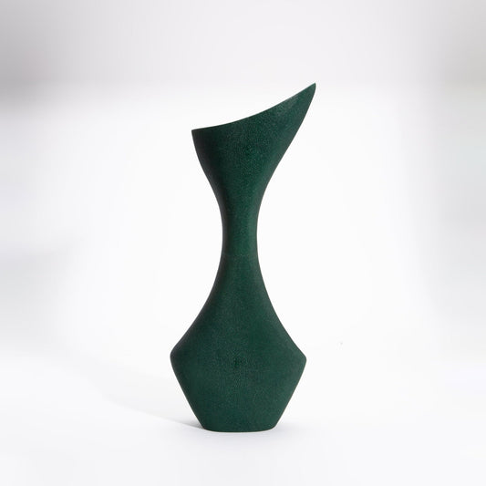 Sculptural Vase in Emerald Green Shagreen by R&Y Augousti