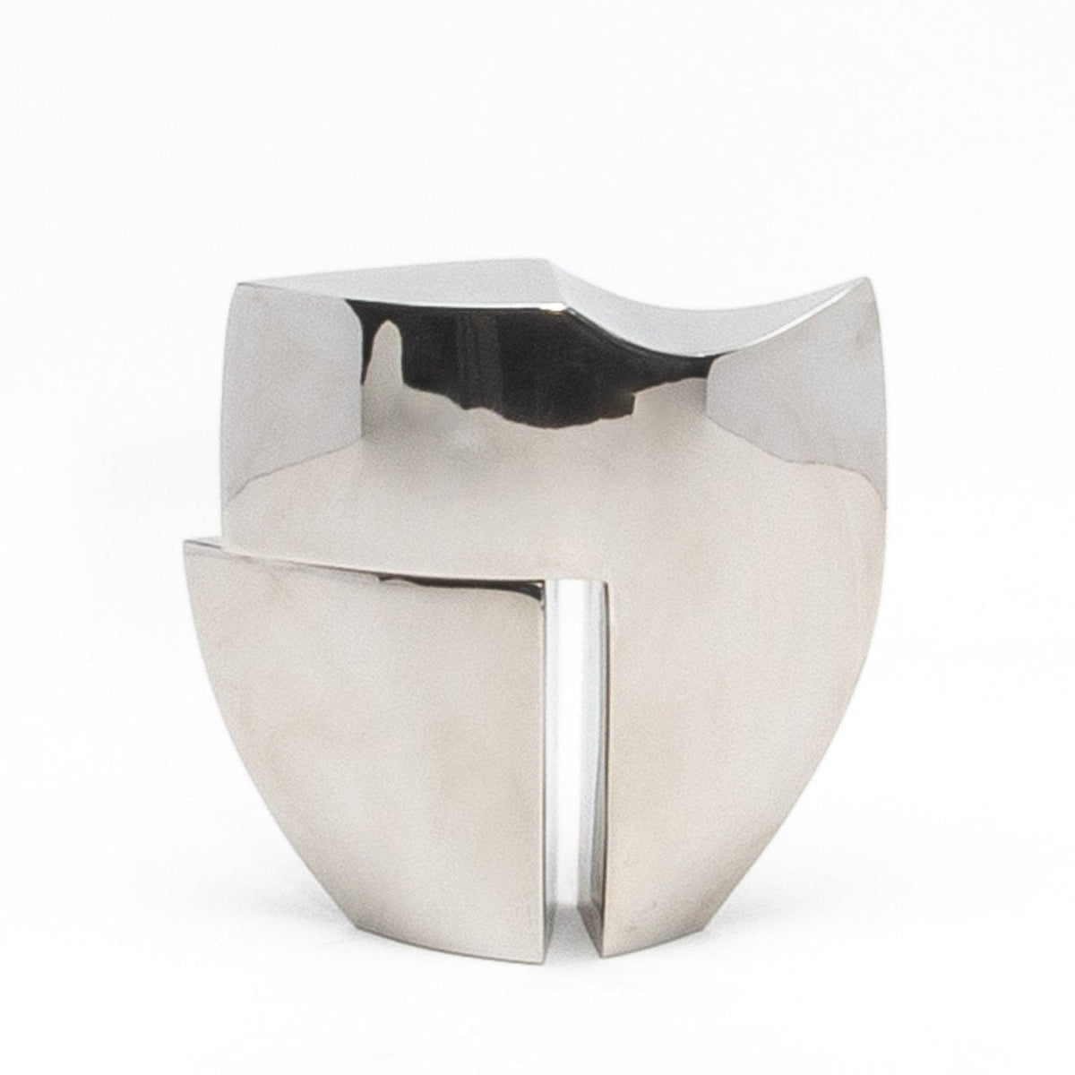 Deconstructed Half Tower Sculpture in Polished Stainless Steel by Patrick Coard Paris