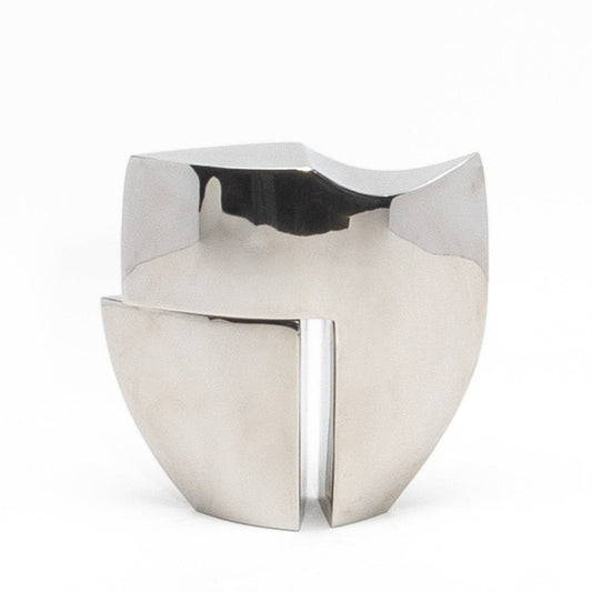 Deconstructed Half Tower Sculpture in Polished Stainless Steel by Patrick Coard Paris