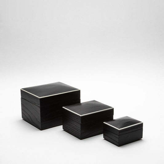 Set of 3 Curved Top Boxes in Black Oak by R&Y Augousti