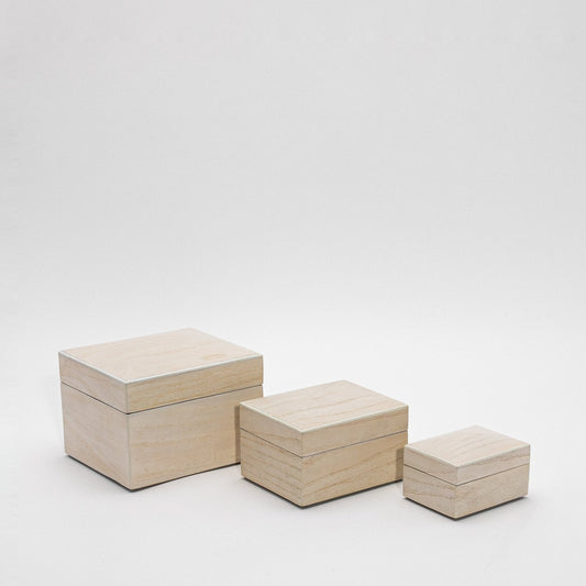 Set of 3 Curved Top Boxes in White Oak by R&Y Augousti