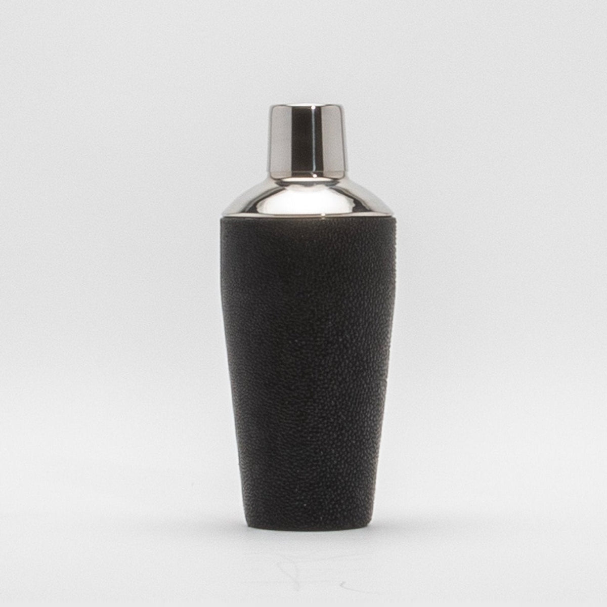 Shaker in Black Shagreen with Stainless Steel by KIFU Paris