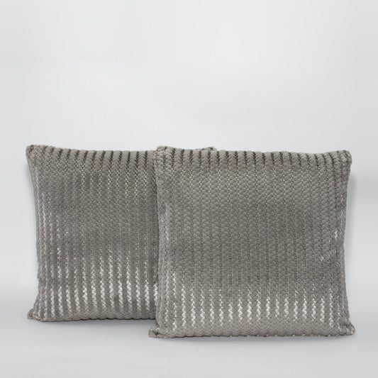 Silver Mixed Textured Pillow