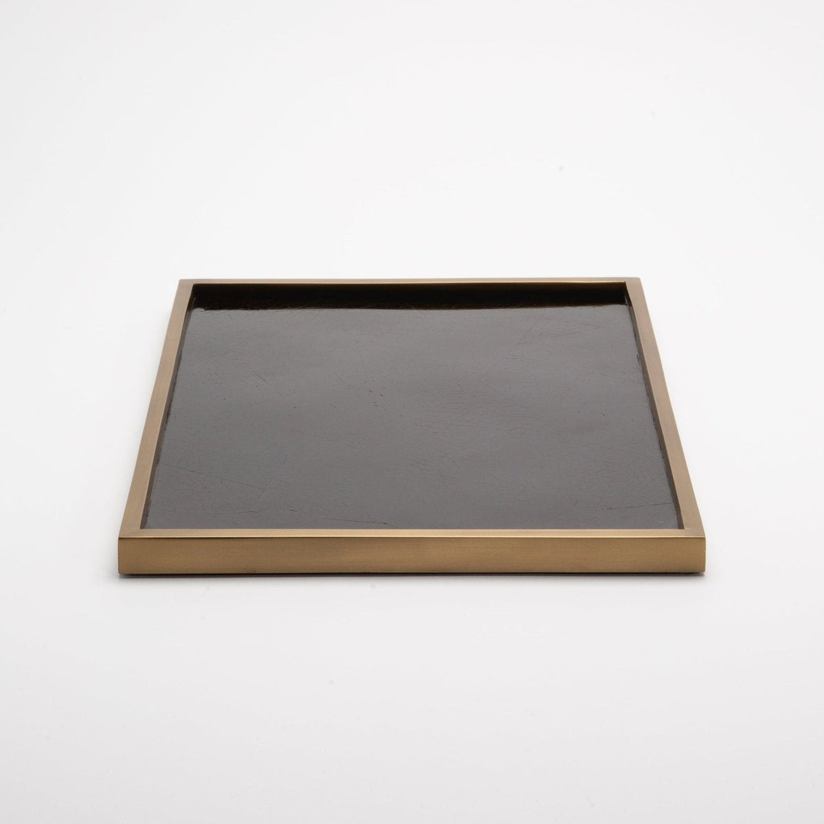 Tray in Black Pen Shell with Bronze Patina Brass by Kifu Paris