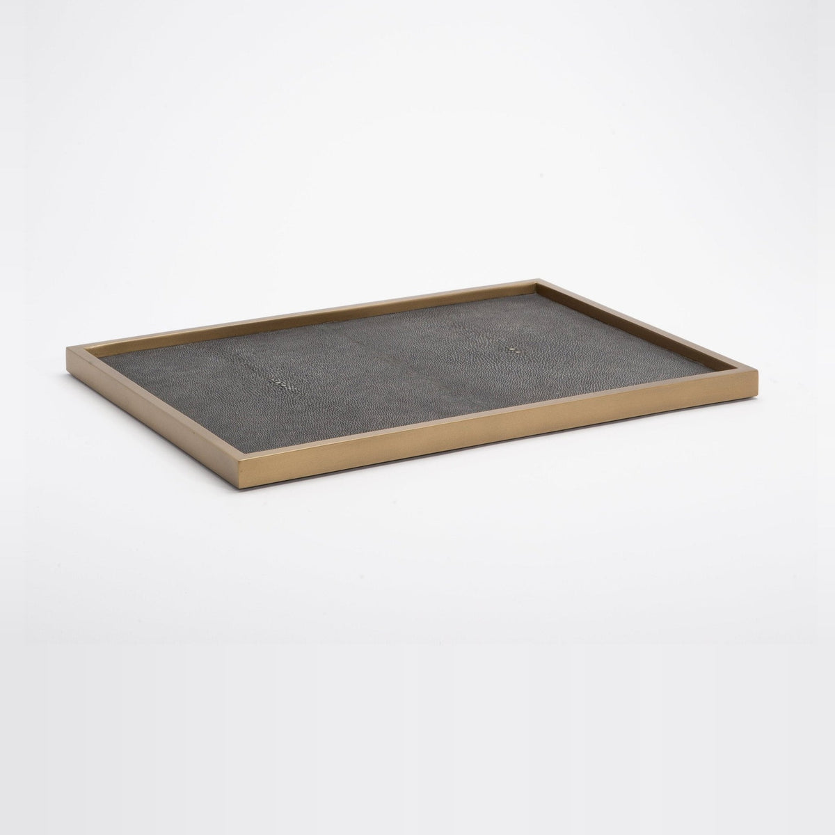 Tray in Coal Shagreen with Bronze Patina Brass by Kifu Paris