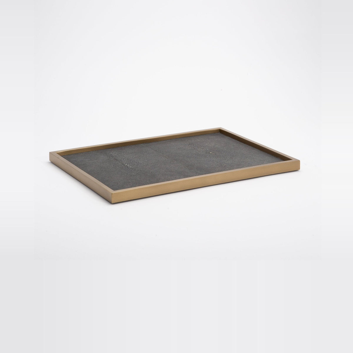 Tray in Coal Shagreen with Bronze Patina Brass by Kifu Paris