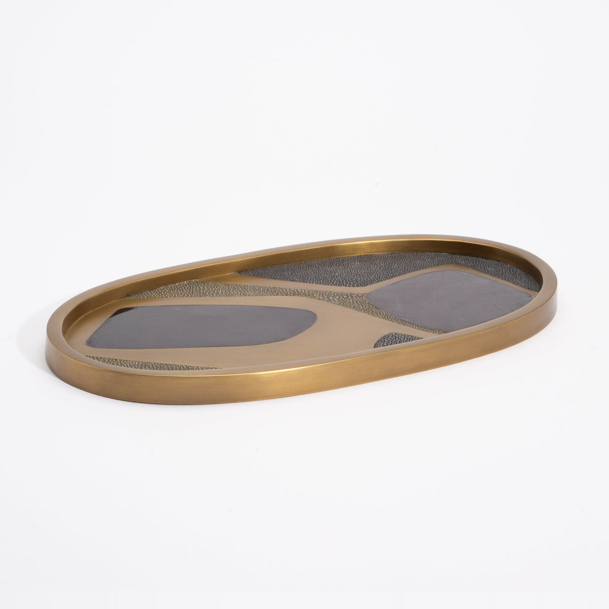 Tray in Cosmos Pattern with Bronze Patina Brass by Kifu Paris