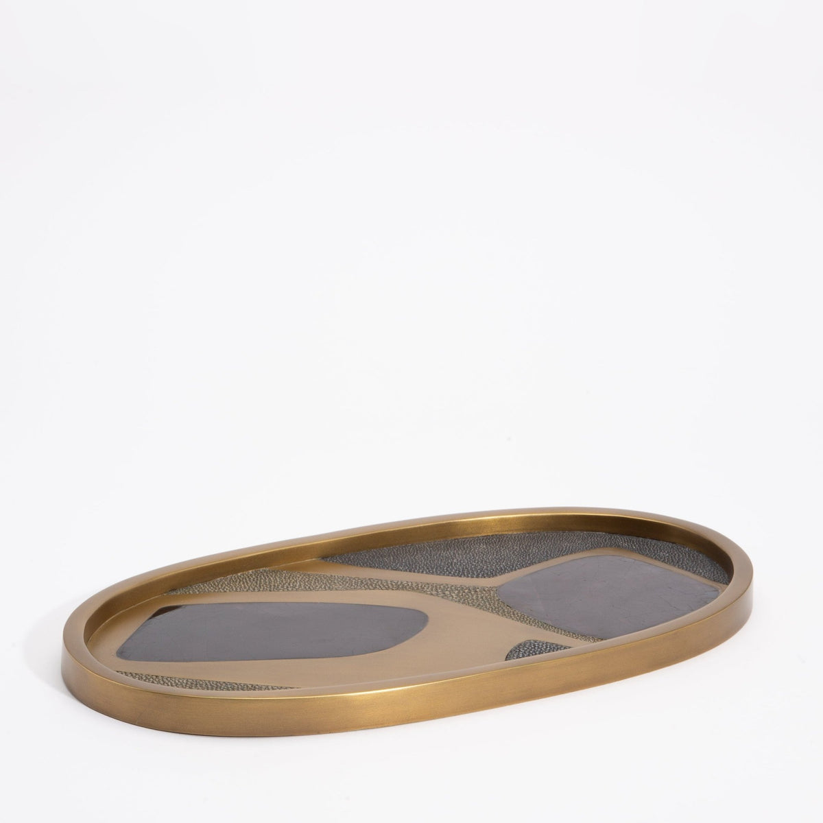 Tray in Cosmos Pattern with Bronze Patina Brass by Kifu Paris
