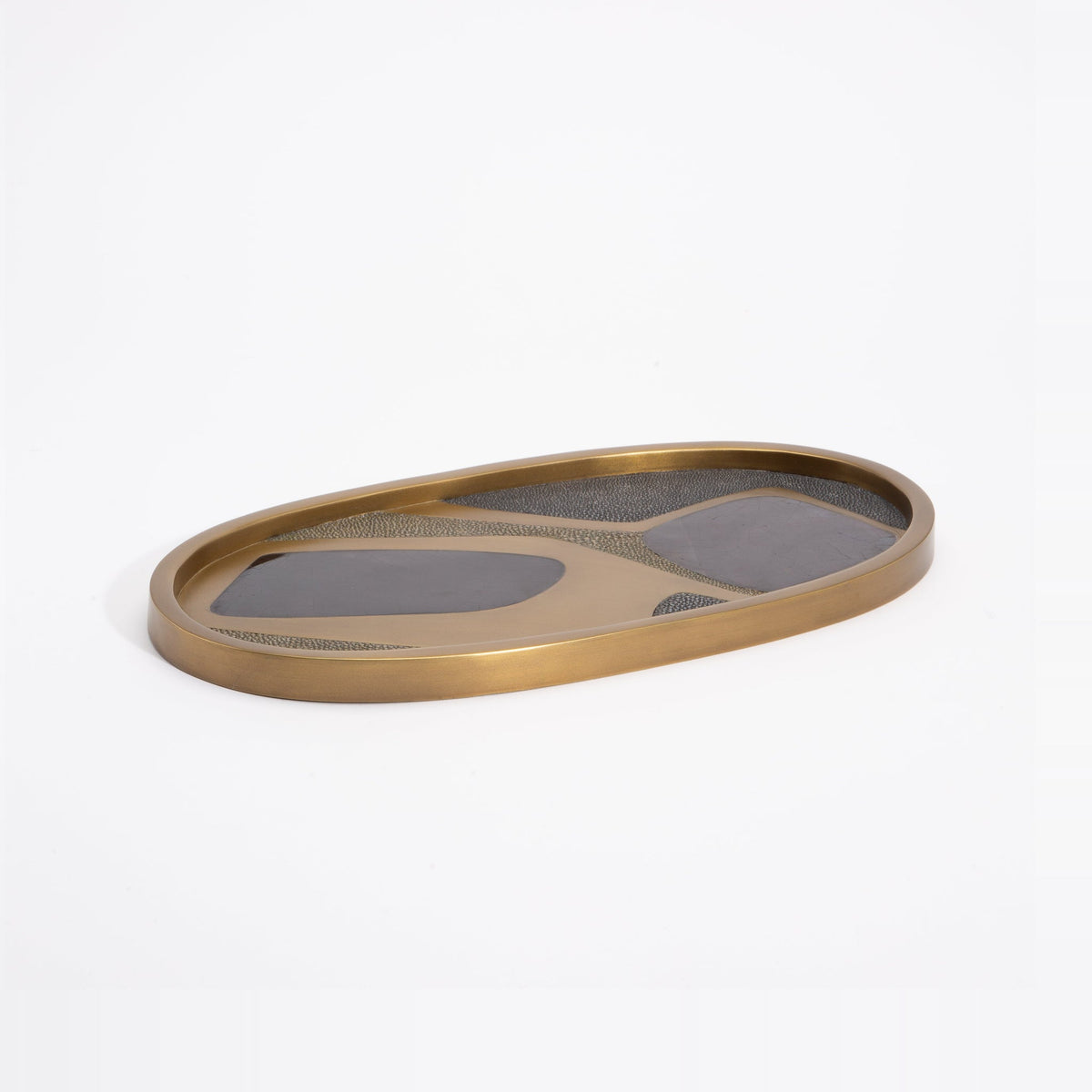 Tray in Cosmos Pattern with Bronze Patina Brass by Kifu Paris