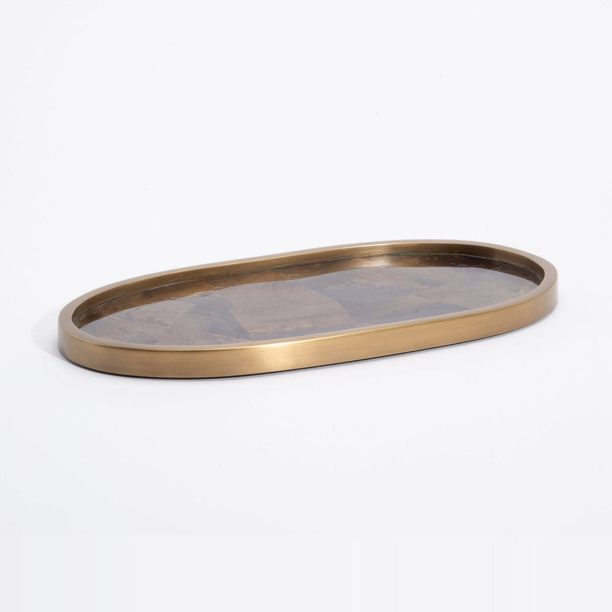 Tray in Green Shell with Bronze Patina Brass by Kifu Paris