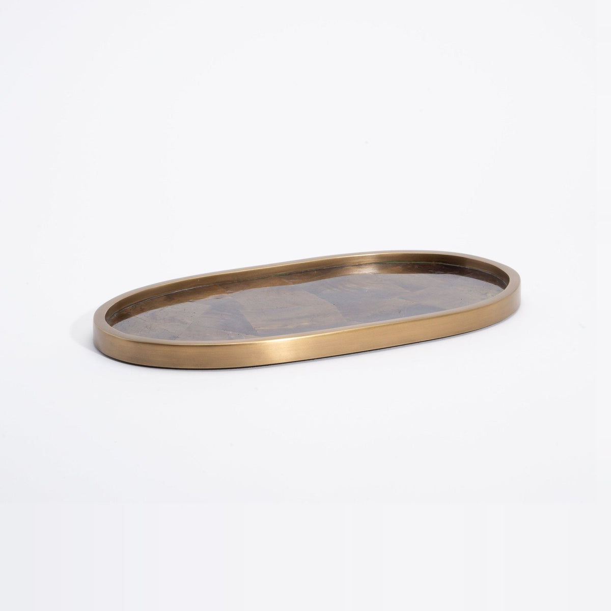Tray in Green Shell with Bronze Patina Brass by Kifu Paris