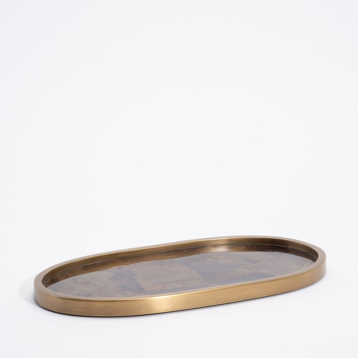 Tray in Green Shell with Bronze Patina Brass by Kifu Paris