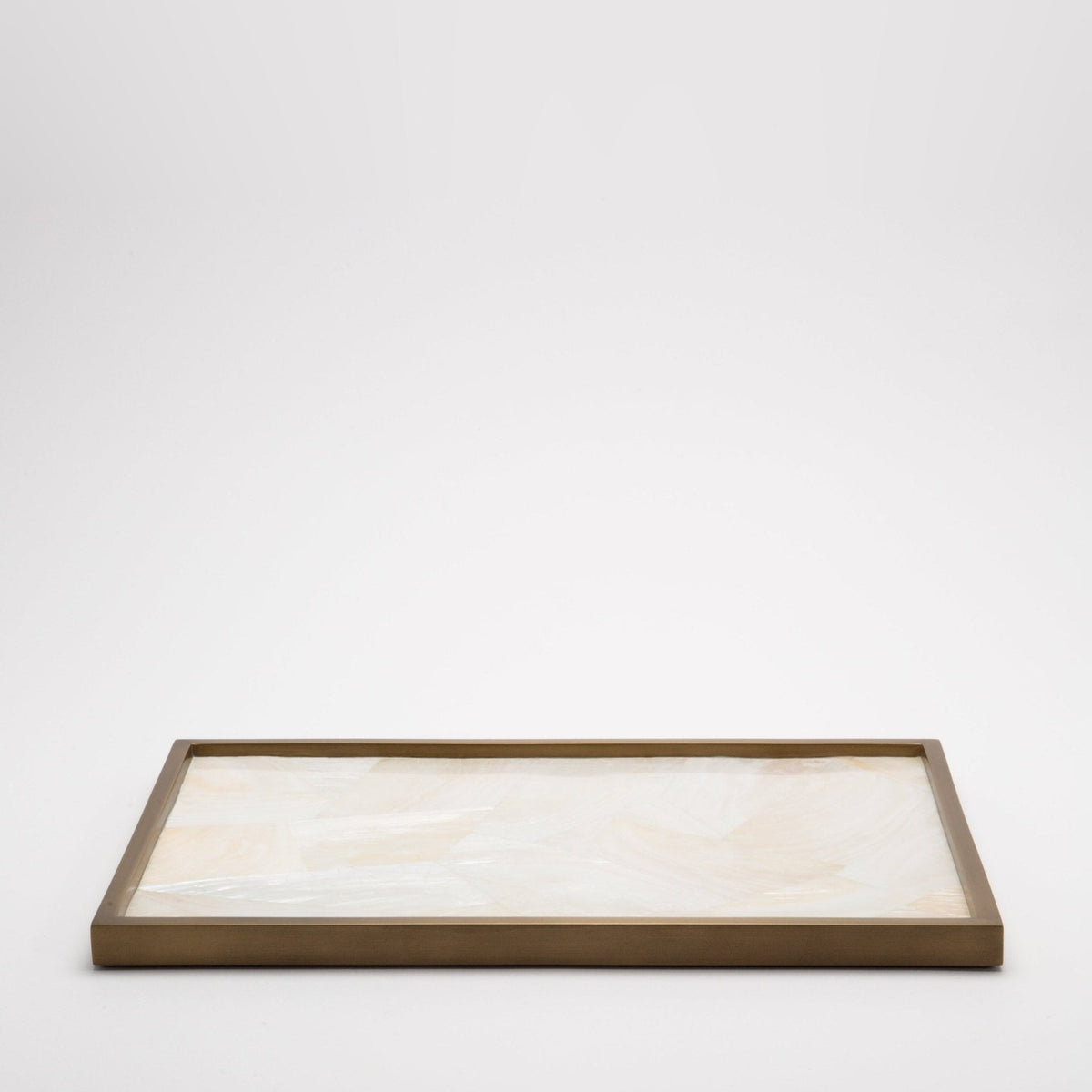 Tray in Mother of Pearl with Bronze Patina Brass by Kifu Paris
