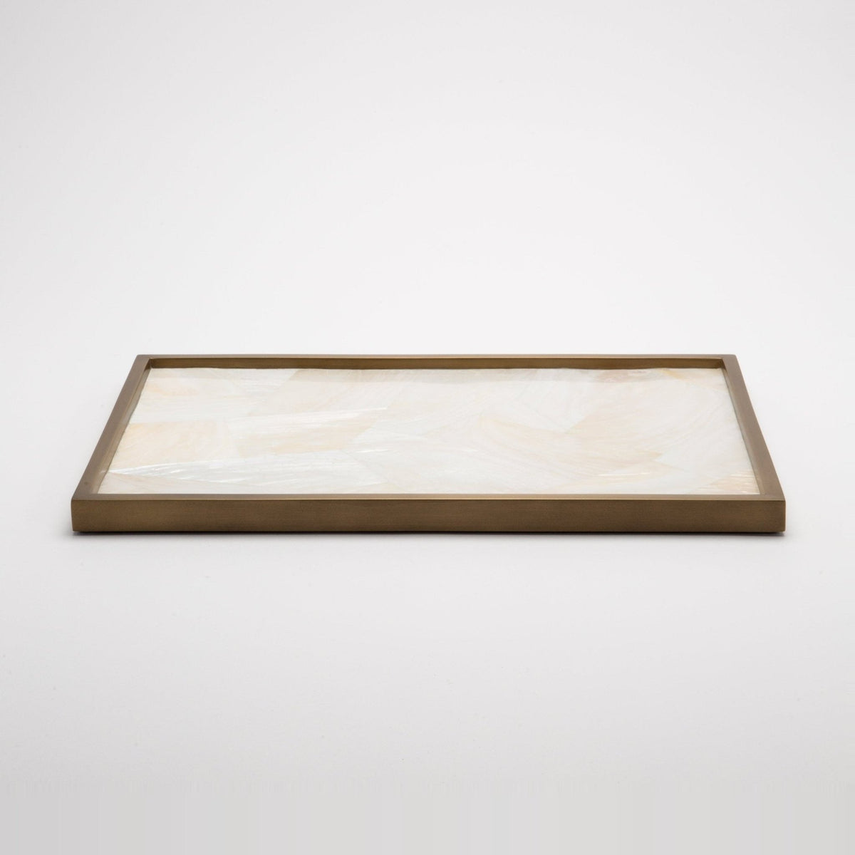 Tray in Mother of Pearl with Bronze Patina Brass by Kifu Paris