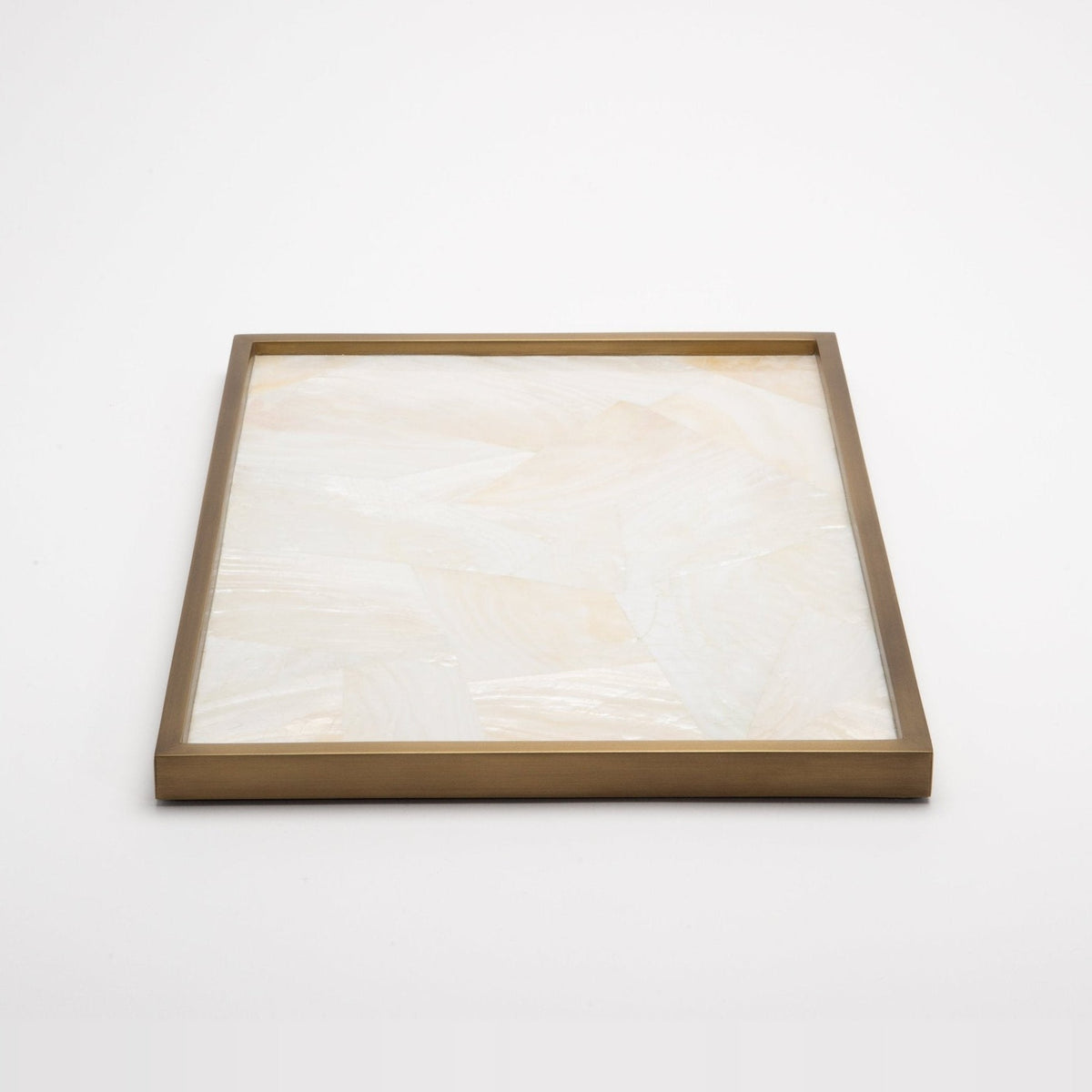 Tray in Mother of Pearl with Bronze Patina Brass by Kifu Paris