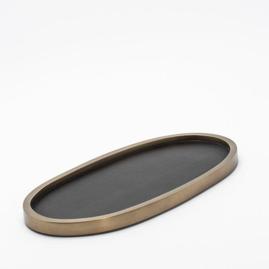 Tray in Oak with Bronze Patina Brass by Kifu Paris