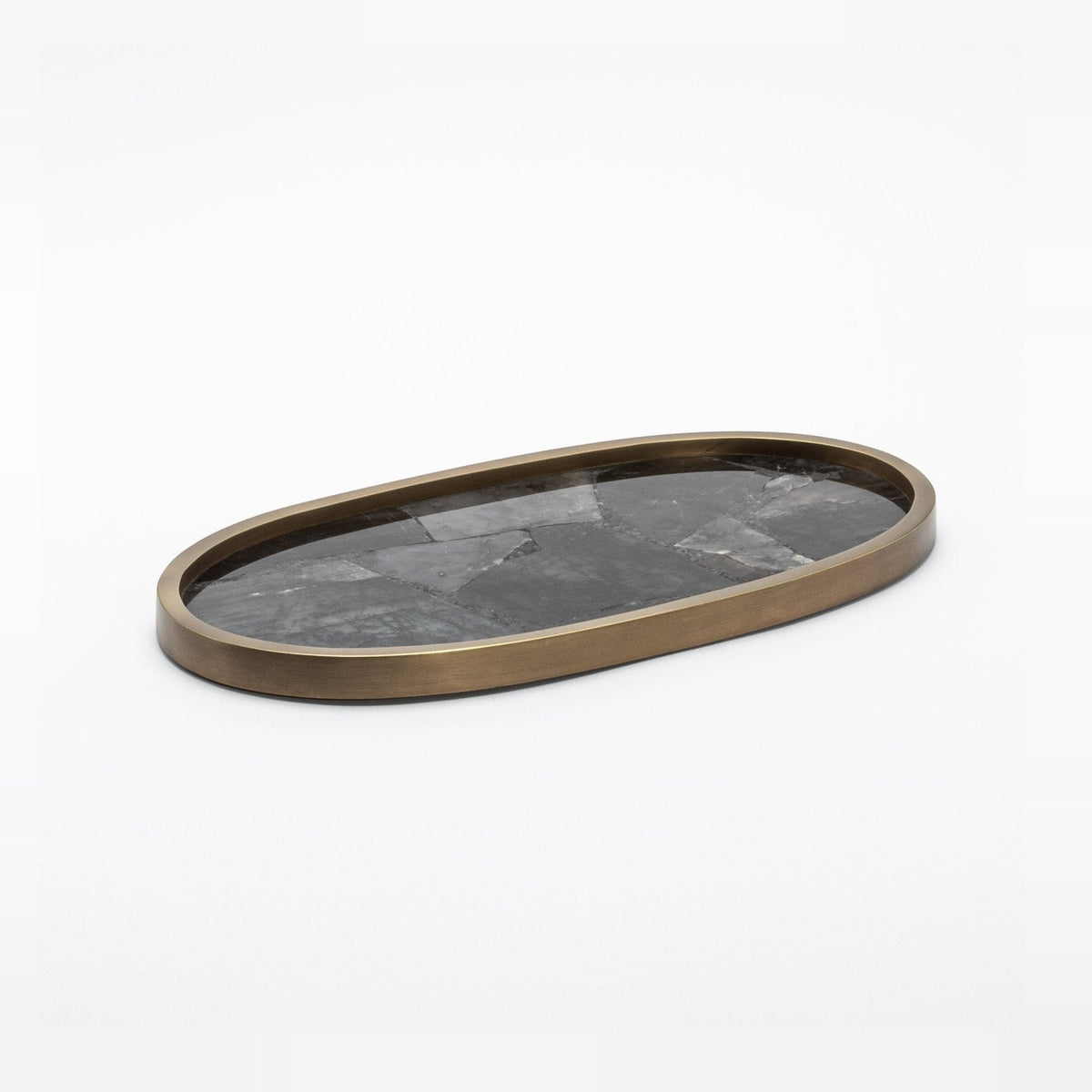 Tray in Quartz with Bronze Patina Brass by Kifu Paris