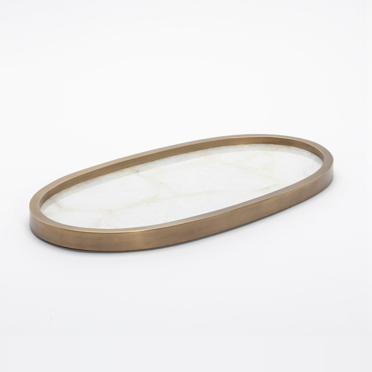 Tray in Quartz with Bronze Patina Brass by Kifu Paris