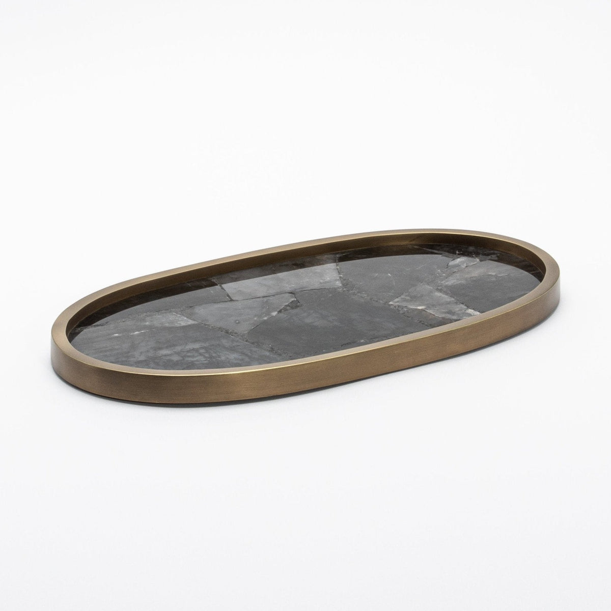 Tray in Quartz with Bronze Patina Brass by Kifu Paris