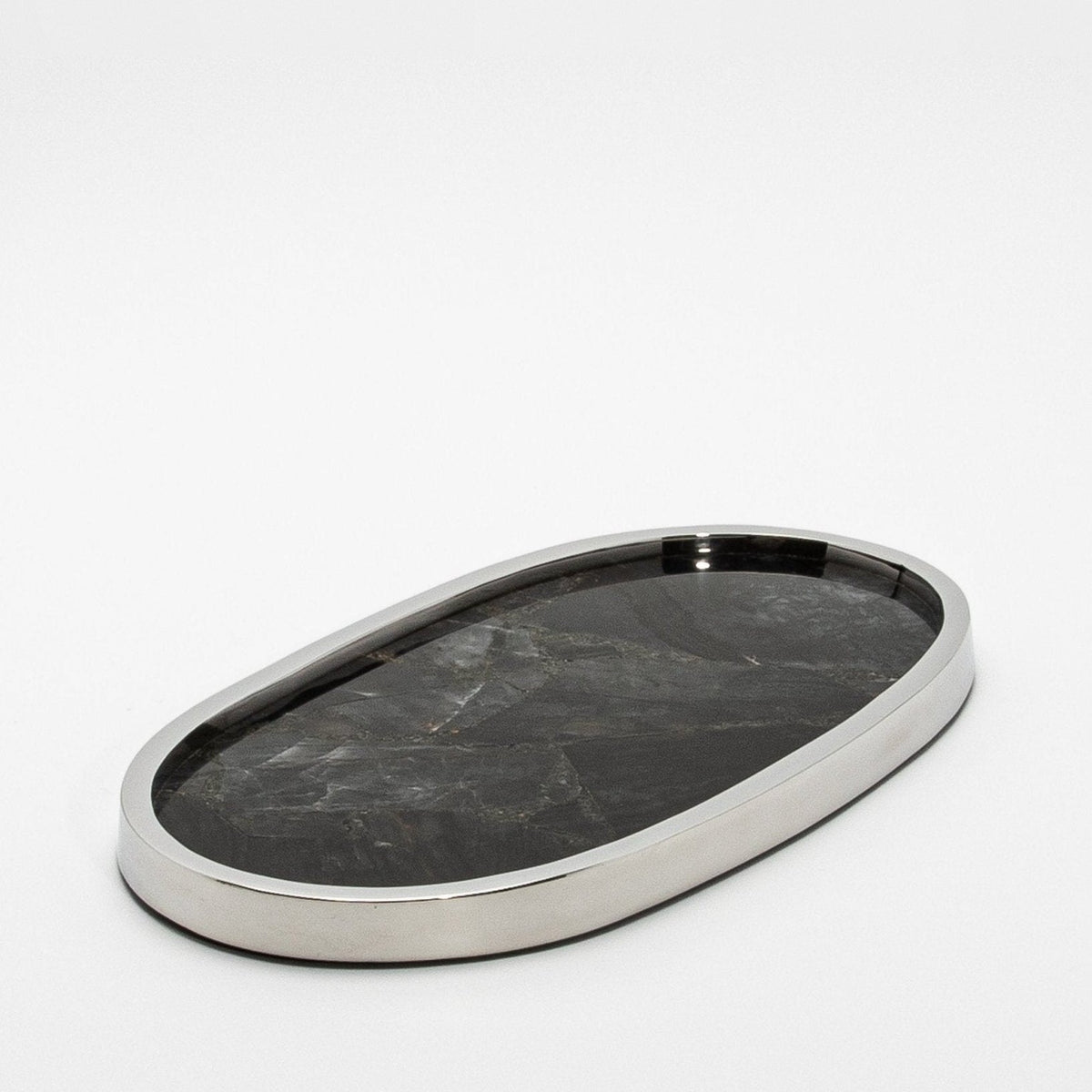 Tray in Quartz with Polished Stainless Steel by Kifu Paris