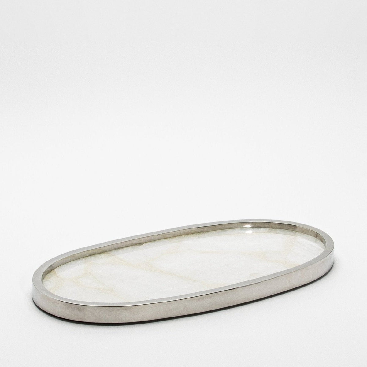 Tray in Quartz with Polished Stainless Steel by Kifu Paris