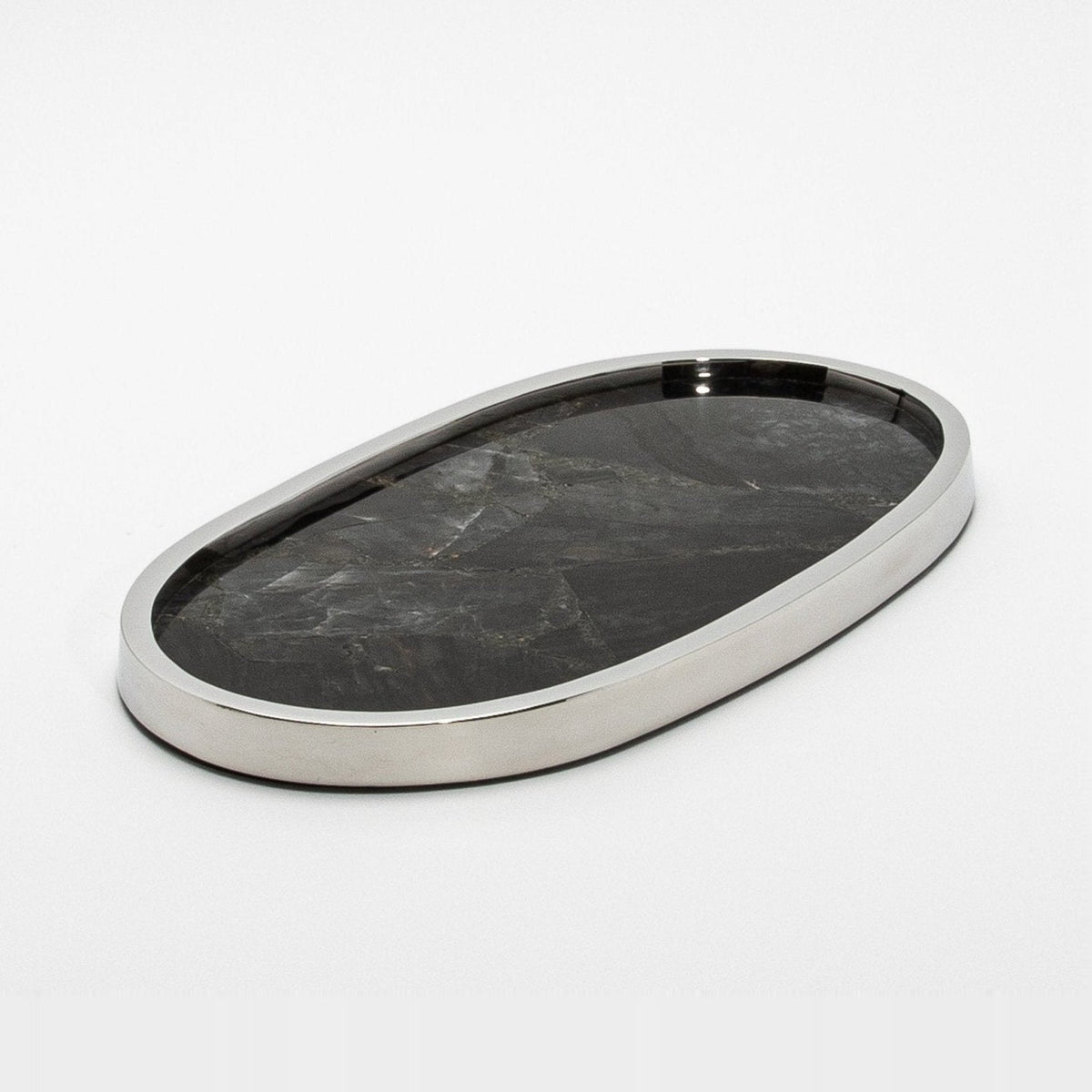Tray in Quartz with Polished Stainless Steel by Kifu Paris