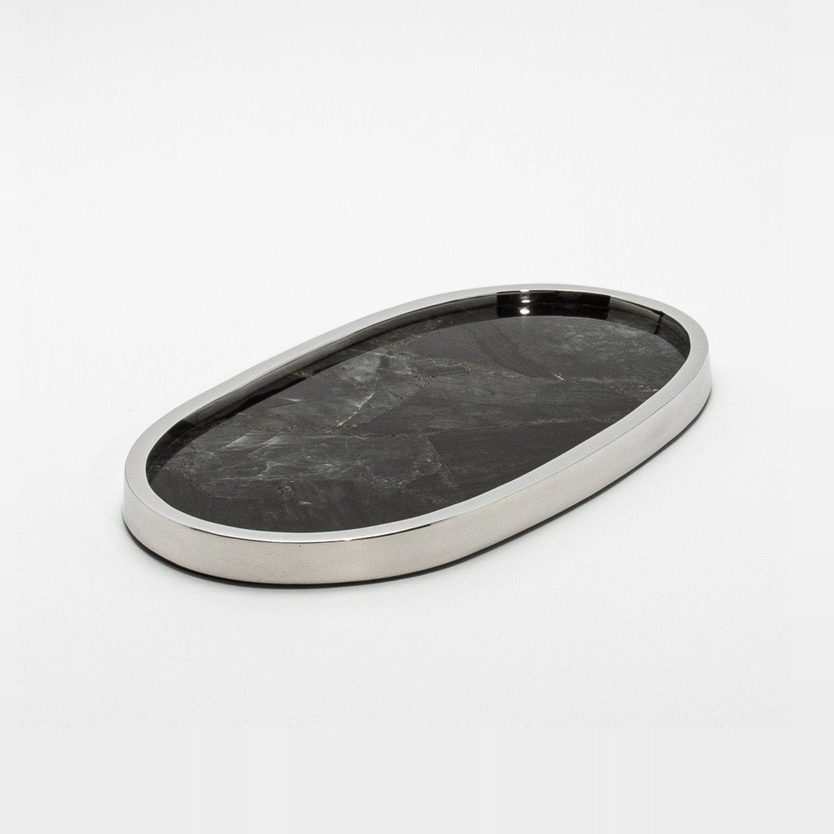 Tray in Quartz with Polished Stainless Steel by Kifu Paris
