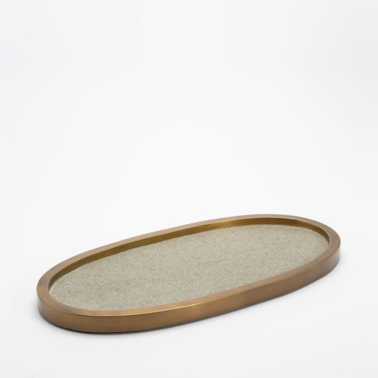 Tray in Shagreen with Bronze Patina Brass by Kifu Paris