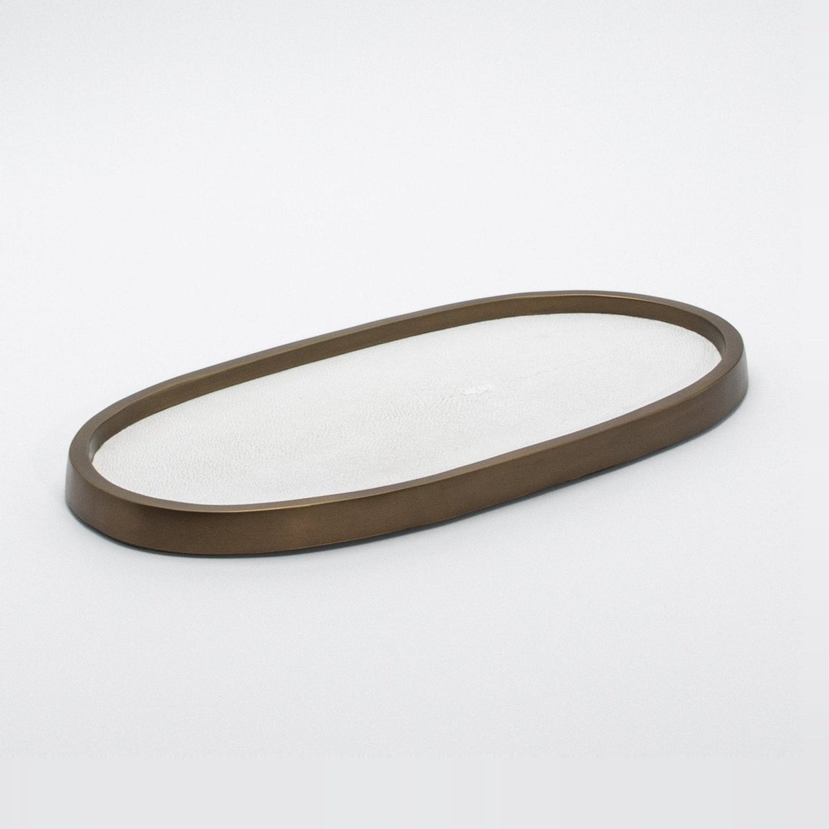 Tray in Shagreen with Bronze Patina Brass by Kifu Paris