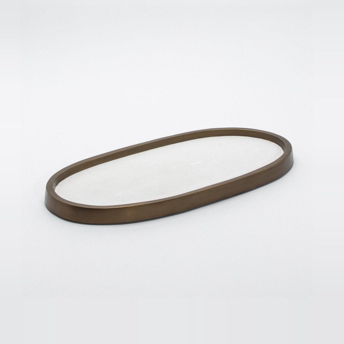Tray in Shagreen with Bronze Patina Brass by Kifu Paris