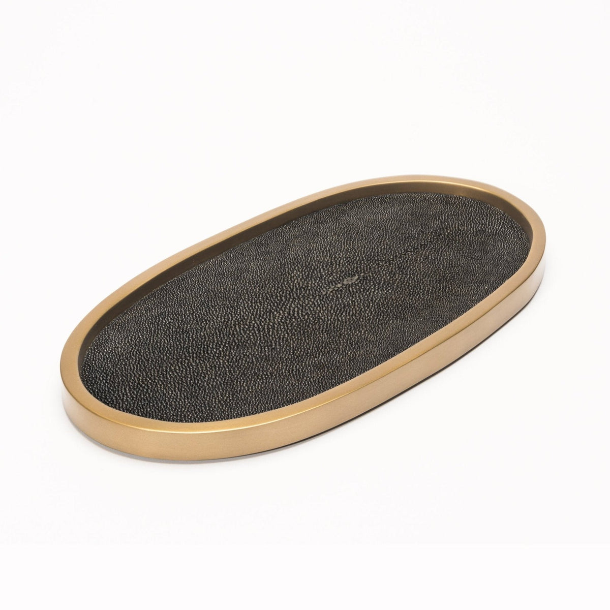 Tray in Shagreen with Bronze Patina Brass by Kifu Paris