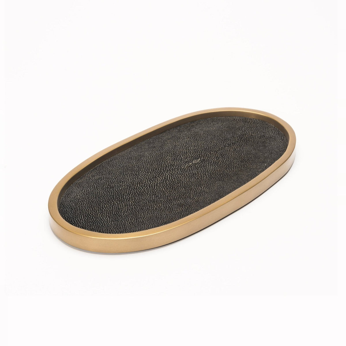 Tray in Shagreen with Bronze Patina Brass by Kifu Paris