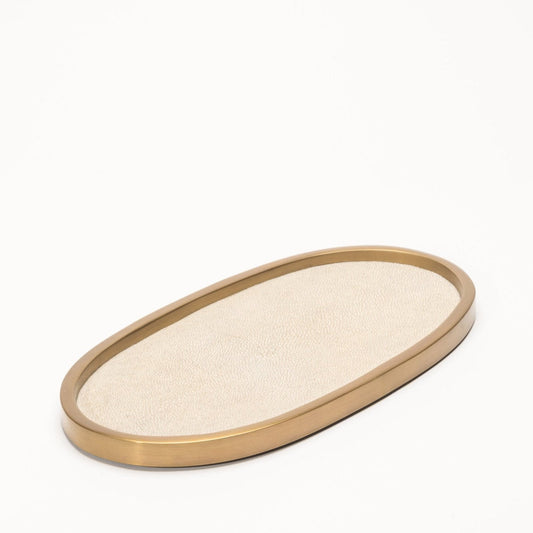 Tray in Shagreen with Bronze Patina Brass by Kifu Paris