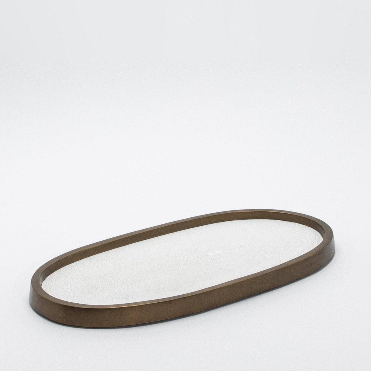 Tray in Shagreen with Bronze Patina Brass by Kifu Paris